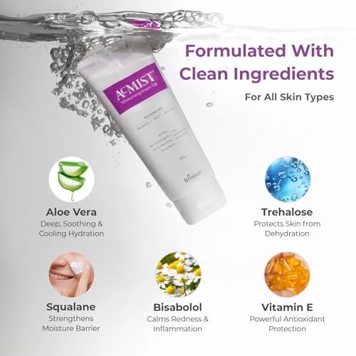 Acmist Moisturizing Cream Gel for Oily & Acne-Prone Skin | Oil-Free, Non-Comedogenic, Quick Absorbing & Makeup Friendly | With Vitamin E, Aloe Vera & Squalane | For Men, Women & Teens | 50g/1.67 oz.