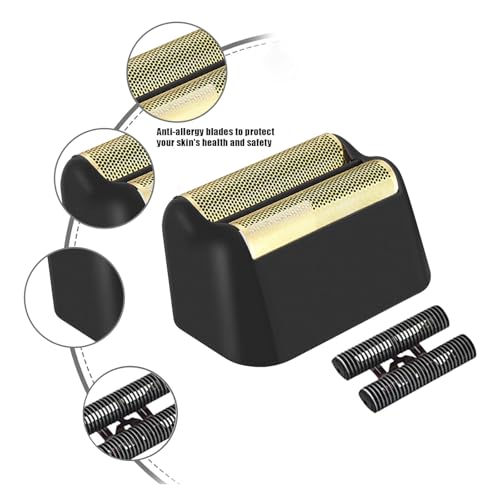 4 Pack Professional 5 Star Series Finale Shaver Replacement Foil and Cutter Bar Assembly Compatible With Wahl Shaver Foil 7031-100, 7043-100 Super Close Shaving Replacement Heads£¬ (Black)