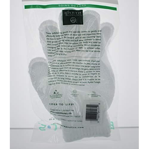 Earth Therapeutics Hydro Exfoliating Gloves, White, 1 pair (Pack of 4)