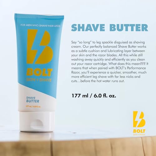 Shave Butter for Men - Ultimate Comfort for Smooth, Gliding Shaves - Reduces Nicks, Cuts and Irritation for a Luxurious Leg Shave with Cooling Aloe Vera and Menthol - 6 Fl Oz