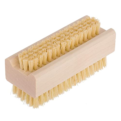 Redecker Tampico Fiber Nail Brush with Untreated Maple Wood Handle, Set of 2, 3-3/4 Inches