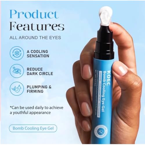 KOEC Bomb Cooling Eye Gel, Dark Circle Reducer with Plumping and Firming Effect, 15g