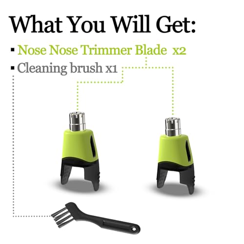 2Pcs Nose Trimmer Replacement Head Attachment for One Shaver Blades QP series, Professional Stainless Steel Precision Blades, Safe and Efficient Nose & Facial Detail Trimming