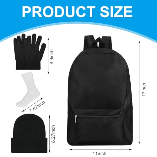 Panitay Homeless Care Package Supplies Bulk Winter Beanies Gloves Socks Blankets Toiletry Kits for Homeless Charity(Black)