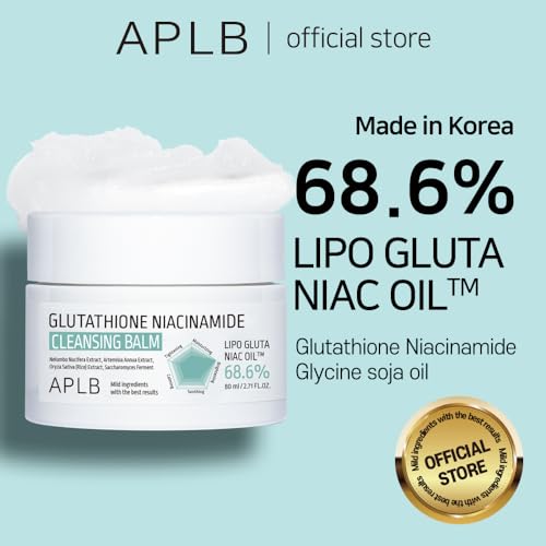 APLB Glutathione Niacinamide Cleansing Balm | LIPO GLUTA NIAC OIL¢â 68.6% 2.71 FL.OZ/Korean Skincare, Makeup remover for sensitive skin, Moisturize, Pore care