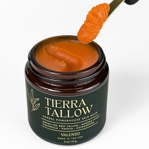 Tallow Balm for Face & Body ? Grass-Fed Beef Tallow Moisturizer for Sensitive Skin, Infused with Botanicals, Papaya, Manuka Honey & Astaxanthin