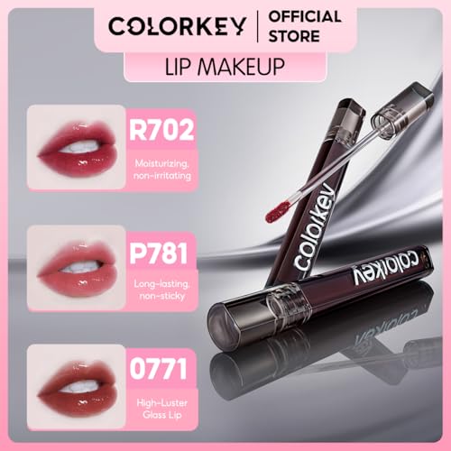 COLORKEY Air Lip Glaze Gloss Series, Lightweight & Hydrating Lip Gloss with Long-Lasting Shine, Enriched with Moisturizing Ingredients, High Shine Glossy Lip Tint, Soft & Plump Lips, Non-Sticky (O771)