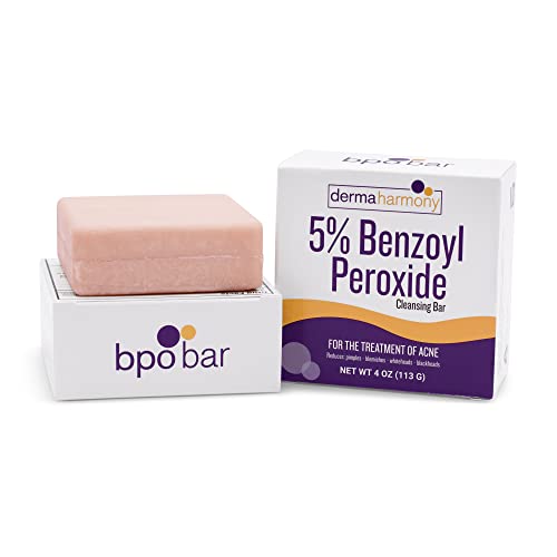 Dermaharmony 5% Benzoyl Peroxide Cleansing Bar for acne (4 oz) (Pack of 2)