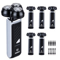 5-Pack Electric Rotary Shavers for Men 3D Floating Head Rotary Razor USB-C Rechargeable Easy Clean Magnetic Head Ideal Gift for Dad Husband Travel Razor for Men Stocking Stuffers
