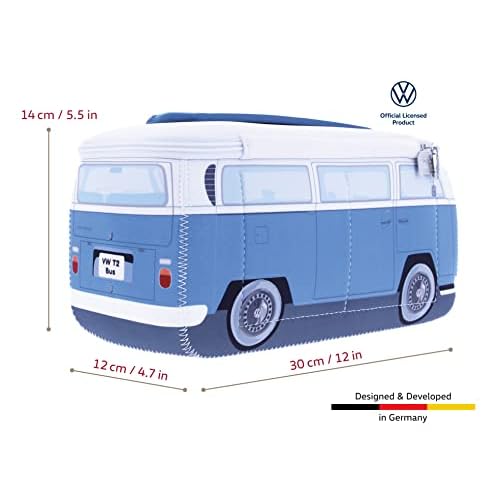 BRISA VW Collection Volkswagen Neoprene Universal Makeup Cosmetics Toiletry Travel Pharmacy Bag in T2 Bus Design (Large)