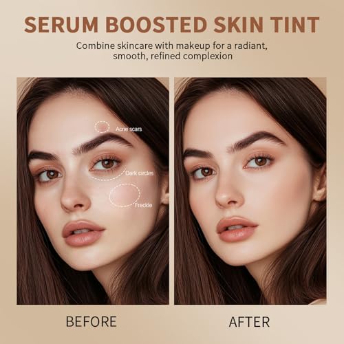 Serum-Boosted Beauty Balm & Skin Tint Stick - Solid Tinted Moisturizing Serum for Natural Finish Makeup, Full Coverage, Silky Texture (#6, 1Pc)
