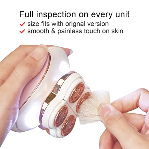 tuokiy Legs Hair Remover Replacement Head Compatible with Finishing Touch Flawless Electric Legs Shaver for Women,Rose Gold 2-pc Pack