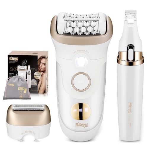 DSP 4-in-1 Beauty Set for Women: Epilator, Hair Removal Device, Electric Shaver & Trimmer, Waterproof with Fast Charging, Includes Accessories ? Perfect Home Hair Device