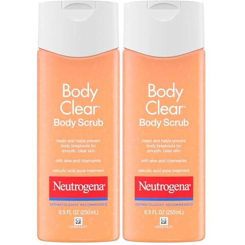 Neutrogena Body Scrub, Oil Free, Acne | With Salicylic Acid | For Back, Chest & Shoulders | 8.5 fl. oz | Pack of 2