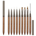 9Pcs Nail Art Brushes Sandalwood Handle Professional Gel Polish Art Nail 3D Art Nail Dotting Brush Pen for Manicure DIY Home SalonNails Detail Paint Brushes Miniature Paint Brushes Fine Detailing Set