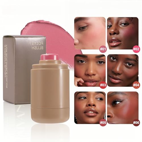 MAEPEOR Matte Blush Stick Creamy Natural Looking Finish Face Blush Long-Lasting Lightweight Buildable Blushes Stick for Cheeks (Color H04)