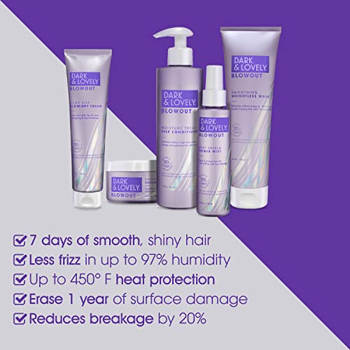 SoftSheen-Carson Interbeauty Dark&Lovely¢ç Heat Protectant&Hair Detangler Moisturizing Blowout Silky Slip Blow Dry Cream with Silk Protein,Shea Butter&Castor Oil for All Curl Types Blow Dry Cream 5oz