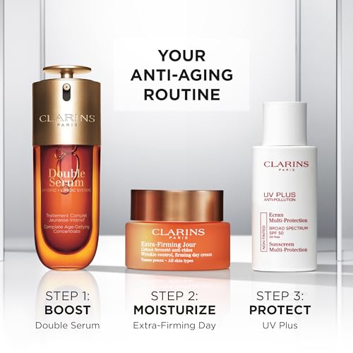 Clarins UV Plus Anti Pollution Sunscreen for Face | Broad Spectrum SPF 50 | Oil Free, No White Cast | UVA/UVB and Pollution Protection | Protective Antioxidants | All Skin Types