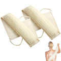 Natural Loofah Exfoliating Body Scrubber for Men and Women, Loofah with Handle, Exfoliating Back Scrubber for Shower Set, Luffa Sponge to Clean & Relax Your Body Deeply (2 Pack)