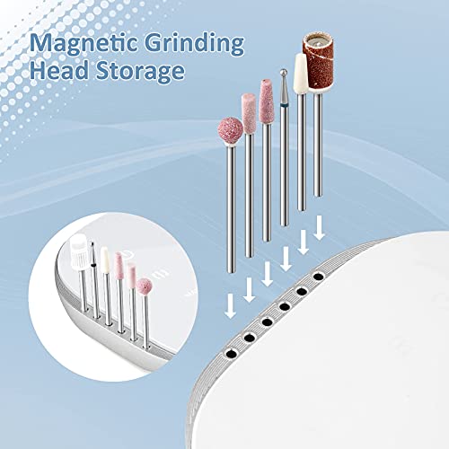 Madenia Professional Nail Drill Machine for Acrylic Nails, 35000RPM Compact Cute Electric Nail Drills with Touch Screen Efile Nail Drill E File Kit for Salon Home Manicure Pedicure Use, Blue