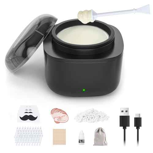 Nose Wax Kit Men, Nose Hair Waxing Kit with 158¡ÆF Smart Temp Control, 40 Sticks, 100g Wax, Painless Nose Hair Removal with USB-C Fast Heating, Upgraded Capacity, Multi-Accessories