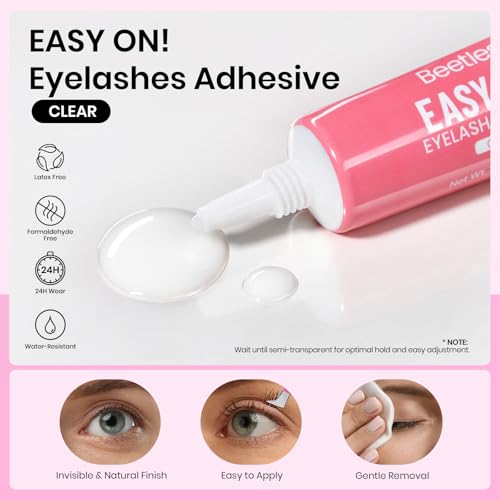 Beetles Lash Clusters Kit Natural Eyelash Clusters Kit 140pcs Individual Lash Extension Kit 9-16mm False Eyelash Extension Kit Lash Clear Adhesive, Brush and Tweezers DIY Lash Kit Sincerity KNS002