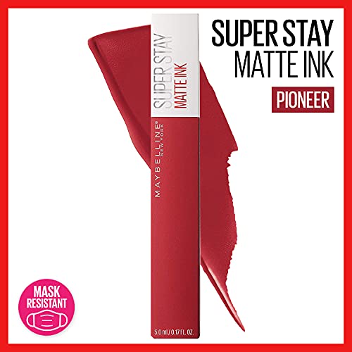 MAYBELLINE Super Stay Matte Ink Liquid Lipstick Set with Blue Red Pioneer & Cardinal Red Innovator Shades, Long Lasting 16H Wear