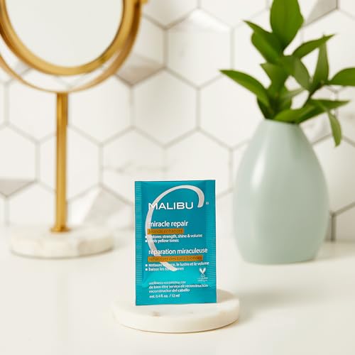 Malibu C Miracle Repair Reconstructor, Blonde Enhancer - Nourishing Repair Treatment for Damaged Blonde Strands - Reduces Discoloration
