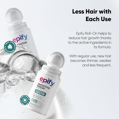 Epify Smooth & Fresh Roll-On, Eliminates Unwanted Hair, Controls Odor and Sweat, Smoothes Underarm, Reduces Ingrown Hair, 1.69 Fl Oz (1)
