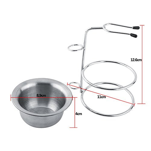 Men Shaving Kit, Fashionable Men Shave Tool Kit, Stainless Steel Shaving Brush Stand Holder, Soap Mug Bowl