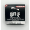 Professional Platinum Single Edge Barber Razor Blades, 100-Pack, Chromium Stainless Steel, Teflon Coated CLIPD UP