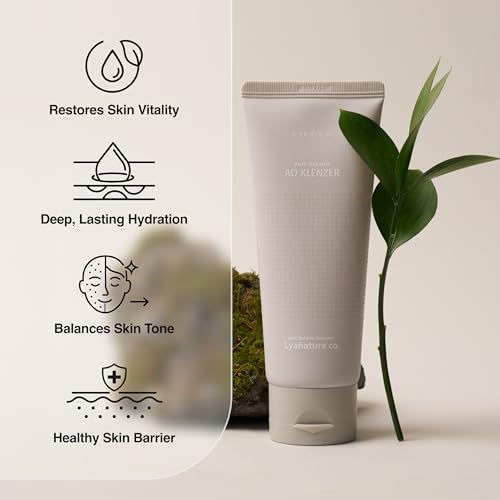 AO KLENZER ? Organic Korean Face Wash, Vegan Facial Cleanser, Gentle pH-Balanced All-Natural Cleansing Foam, Non-Toxic & Paraben-Free, Korean Moisturizer Skincare (3.53 oz / 100g)