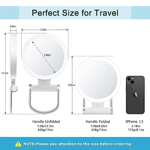 MIYADIVA Makeup Mirror with Lights, 20X Magnifying Mirror with Light and Touch Switch, Vanity Mirror with 3 Color Light