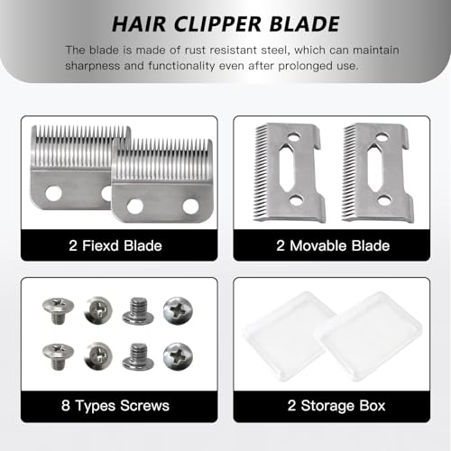 Upgraded 2 Pack 2 Hole Clipper Blade for Wahl ProSeriesPlatinum/Self-CutPro/Pet- Pro/Notfit Multi-Purpose79607 / 5Star / MagicClip / 5StarMagicClipCordless / 5StarSenior