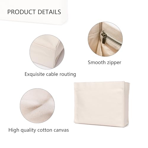 Pure color canvas cosmetic bag ins wind liner travel simple and portable multifunctional storage bag