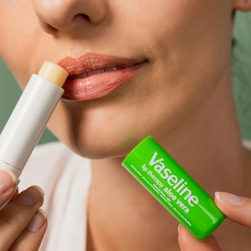 Vaseline Lip Therapy Aloe Fresh 8-Pack ? Moisturizing Lip Balm for Very Dry Lips, 0.16 Oz Ea