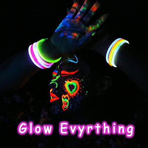 Depvision 8 Colors Glow in the Dark UV Face and Body Paint Palette Water Based Neon Blacklight Water Activated Washable Reactive Fluorescent for Christmas Halloween Party Non-toxic