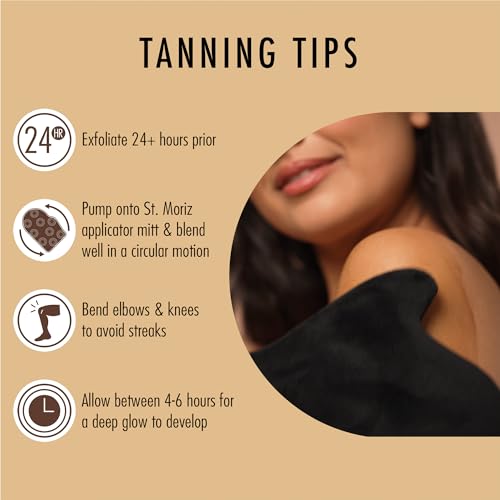 St Moriz Professional Dark Self Tanner Mousse with Tanning Mitt Bundle - Sunless Instant Self Tanning Foam with Vitamin E for Moisturizing (6.76 fl oz)