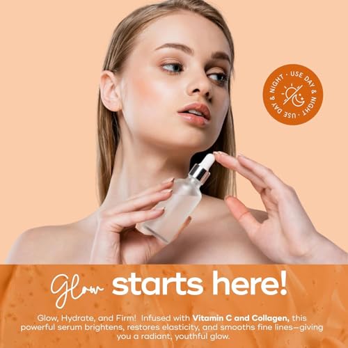Vitamin C Serum + Moisturizer Skin Care Set - Dermatologist Tested - with Collagen to Brighten & Even Skin Tone - Anti-Aging & Acne Scar Treatment - Korean Skin Care - Clean Beauty, Cruelty-Free