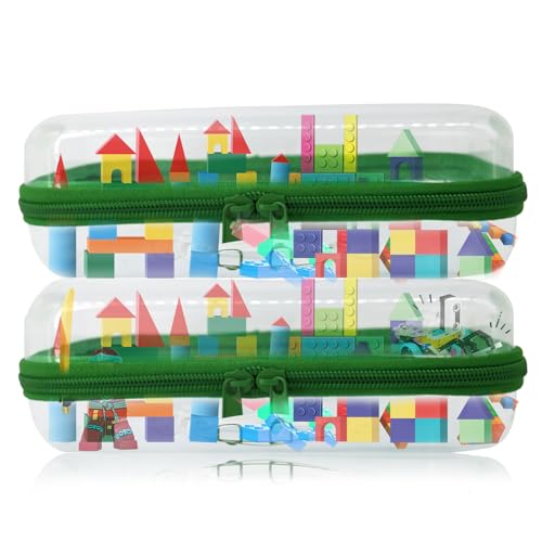 2pc Clear Hard Shell Case, Makeup & Skincare Travel Bags, Portable Zipper Organizer for Toiletries & Stationery