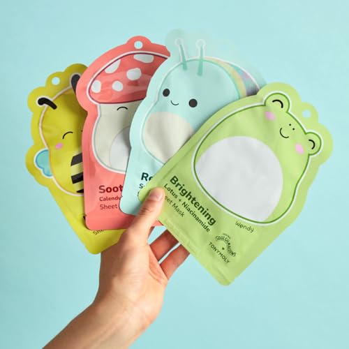 TONYMOLY x Squishmallows Sheet Mask Set ? 4-Pack Facial Skincare Variety for Hydrating, Soothing, Repairing, Nourishing, Moisturizing & Glowing Skin