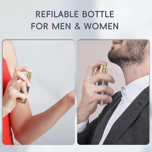 5ml Perfume Spray Bottle, AG00 Leather Refillable Dispenser Bottom Fill Fragrance Scent Container, Portable and Leak-proof Suitable for Traveling & Outgoing (White)