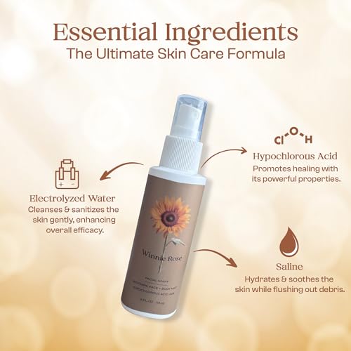 Hypochlorous Acid Spray for Face & Body, Reduce Acne Breakouts, Redness - Soothes Irritation & Purifies Skin, All Skin Types, Fragrance-Free, 4 FL Oz