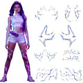 8 Sheets Temporary Tattoo Sticker Set, Hunter Pop Singer Full Body Waterproof Fantasy Body Art Transfer-Colorful