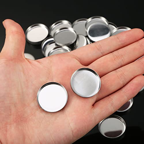 Pangda 50 Pack Empty Eyeshadow Pans 26 mm Magnets Cosmetic Palettes Round Metal Makeup Pan for Eyeshadow Blush Lipstick Organizer