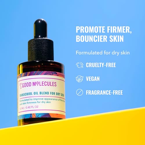 Good Molecules Bakuchiol Oil For Dry Skin - Ultra Hydrating Natural Blend with Bakuchiol and Rosehip Oil, Promotes Collagen Production, Moisturizing Face Oil