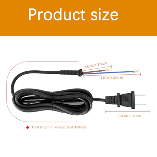 00647-500 Replacement Power Cord for Wahl Clippers Electrical Cable. Fits for Senior, for 5-Star Senior, for Designer, for Super Taper, etc.