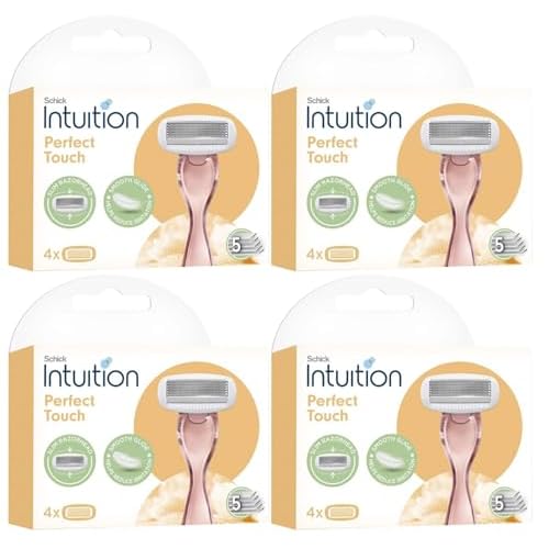 Schick Intuition Perfect Touch Razor Blade Refills, 5 Blade System, 16 Cartridges Total, 4 Pack