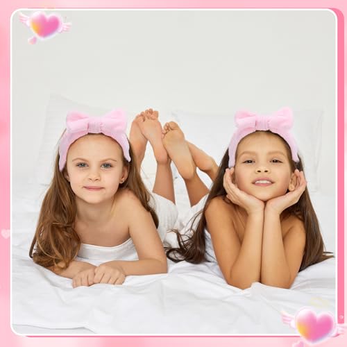 12 Pcs Girls Spa Party Supplies for Kids Gifts Sleepover Party Supplies Include 6 Closed Toe Kids Disposable Slippers 6 Bow Spa Headbands for Makeup Slumber Favors Birthday