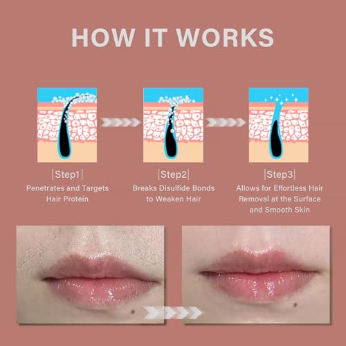 Women Facial Hair Removal Cream, 5 Min Painless Facial Depilatory Cream for Face, Chin Upper Lip Unwanted Hair Remover Cream, Sensitive Skin Hair Removal At Home, 1.69fl.oz
